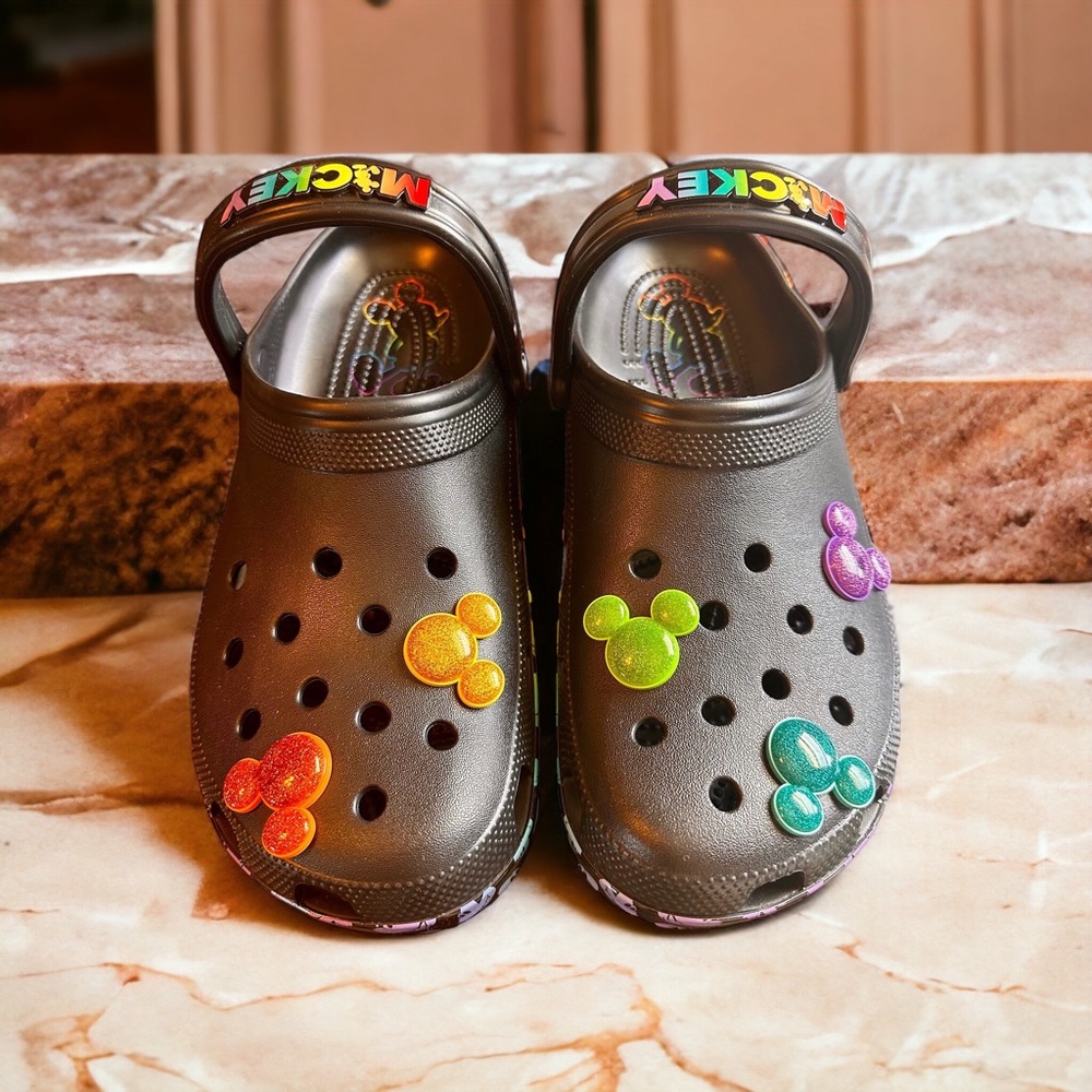 Disney Rainbow Pride Celebration Crocs, NWT, size 11. Unisex.